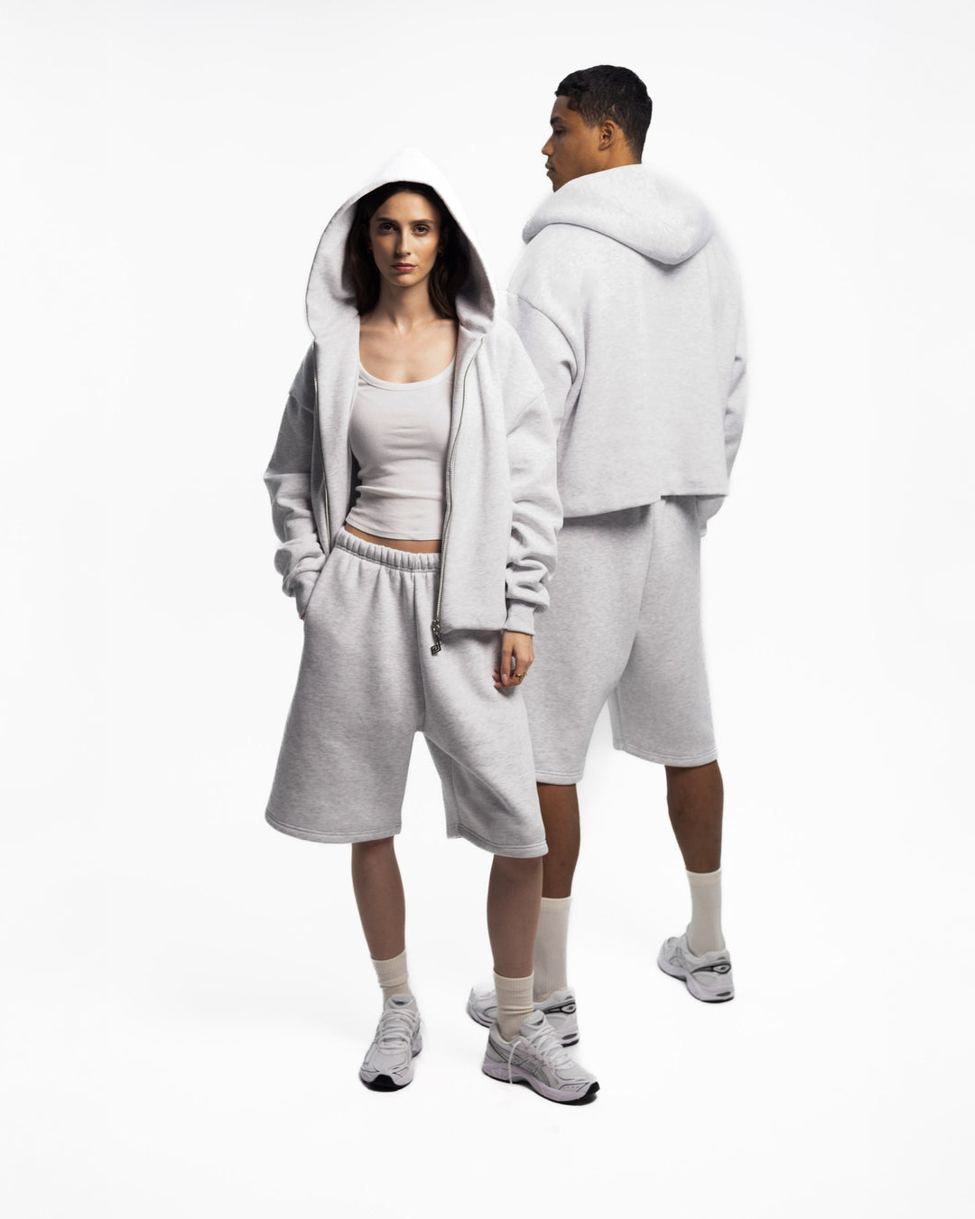 Zip Hoodie Shorts Tracksuit Storm