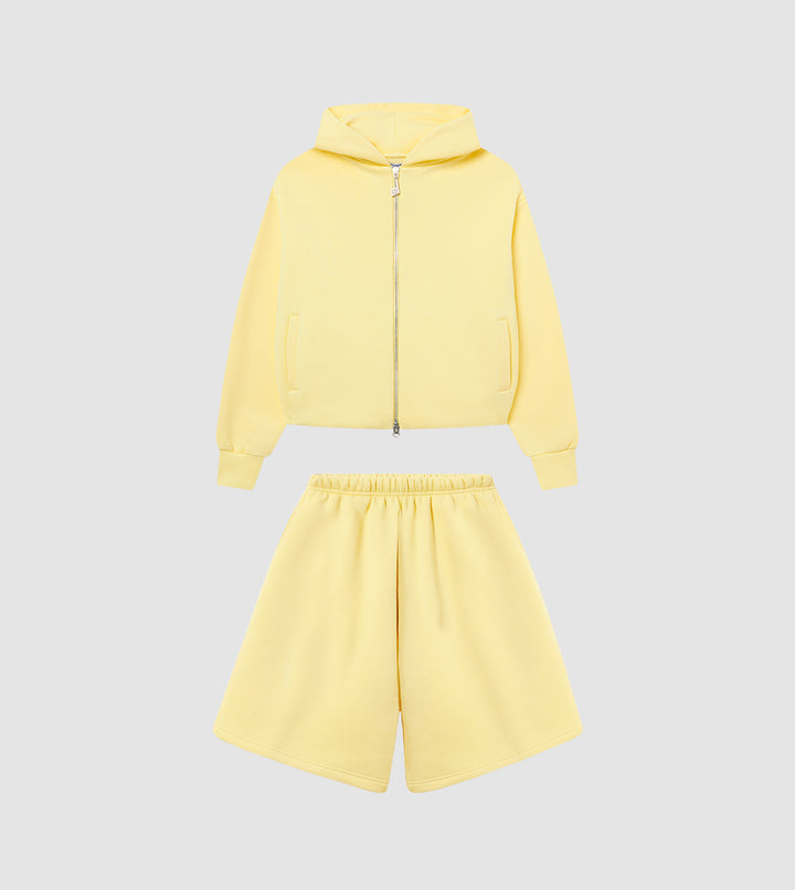 Zip Hoodie Shorts Tracksuit Butter