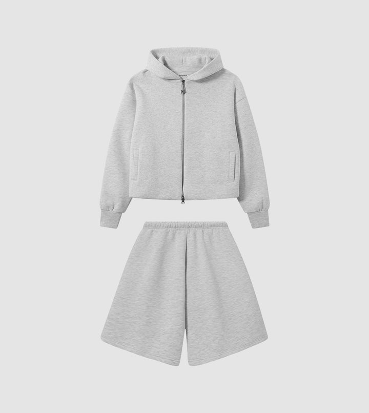 Zip Hoodie Shorts Tracksuit Storm