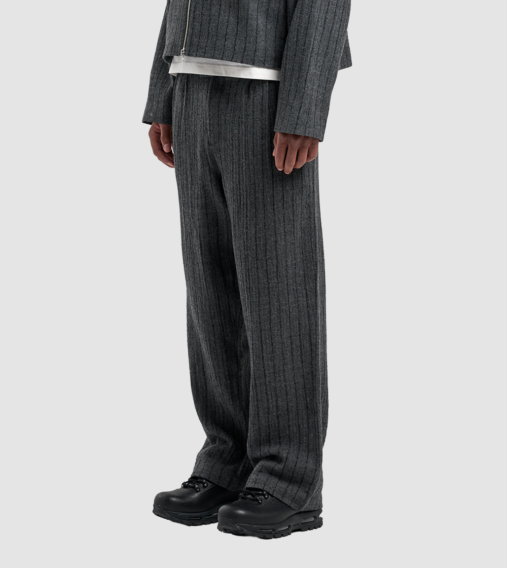 Striped Wool Pants Grey