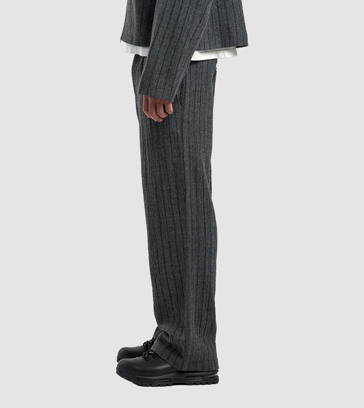Striped Wool Pants Grey