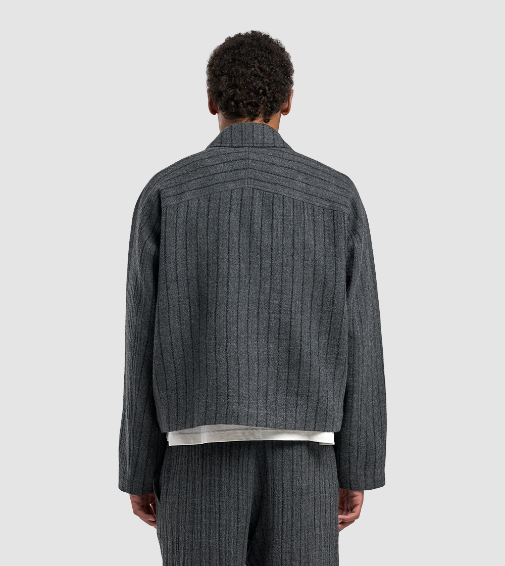 Striped Wool Jacket Grey