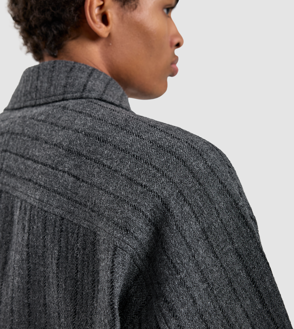 Striped Wool Jacket Grey