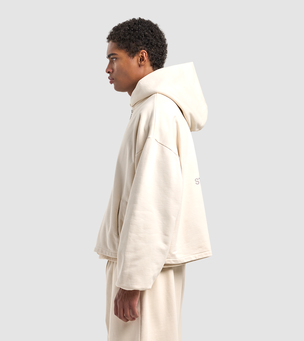 Zip Hoodie Raw Cream