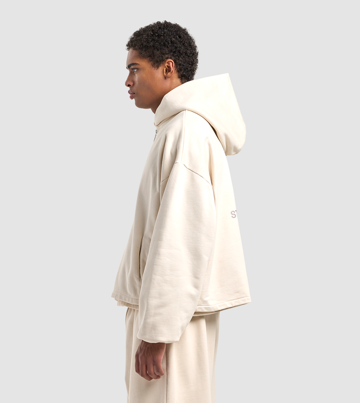 Zip Hoodie Raw Cream