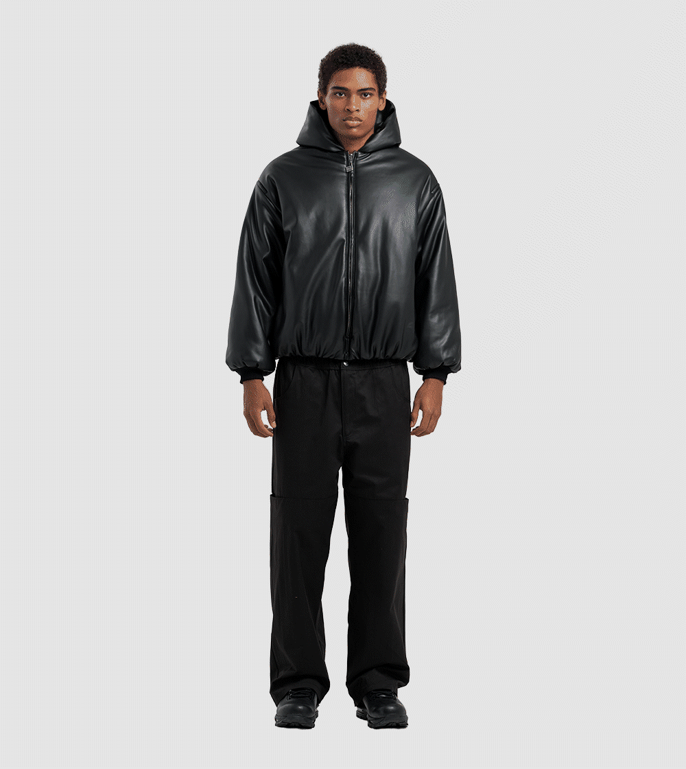 Puffer Leather Jacket