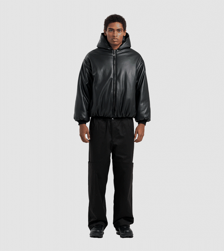 Puffer Leather Jacket