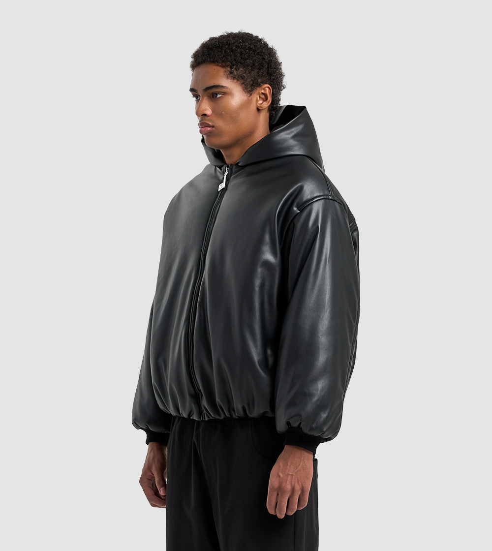 Puffer Leather Jacket