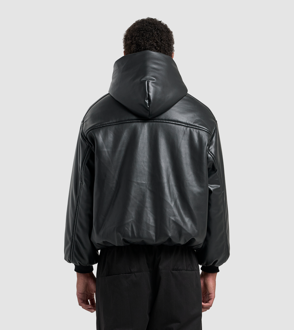 Puffer Leather Jacket