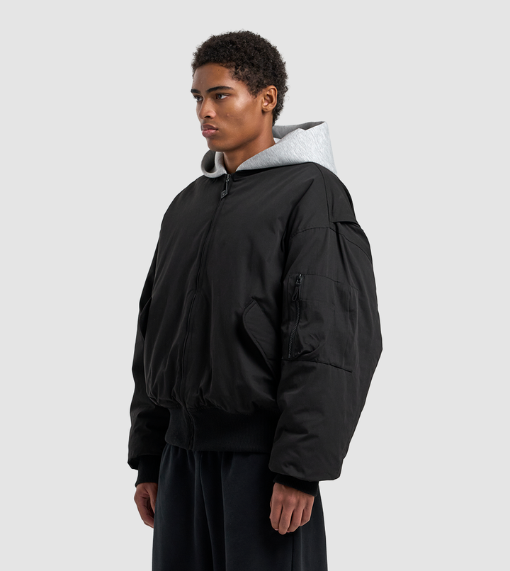 Hooded Bomber Black