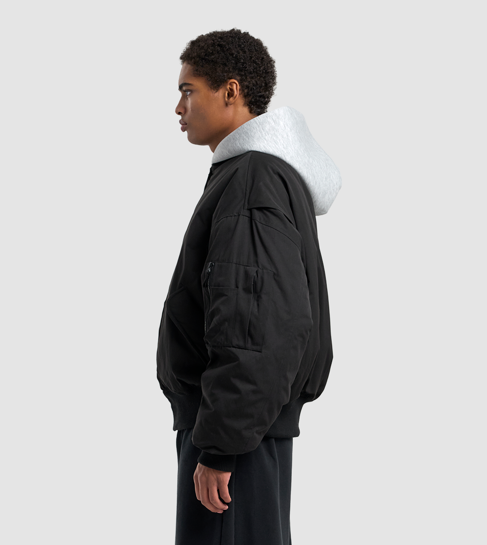 Hooded Bomber Black