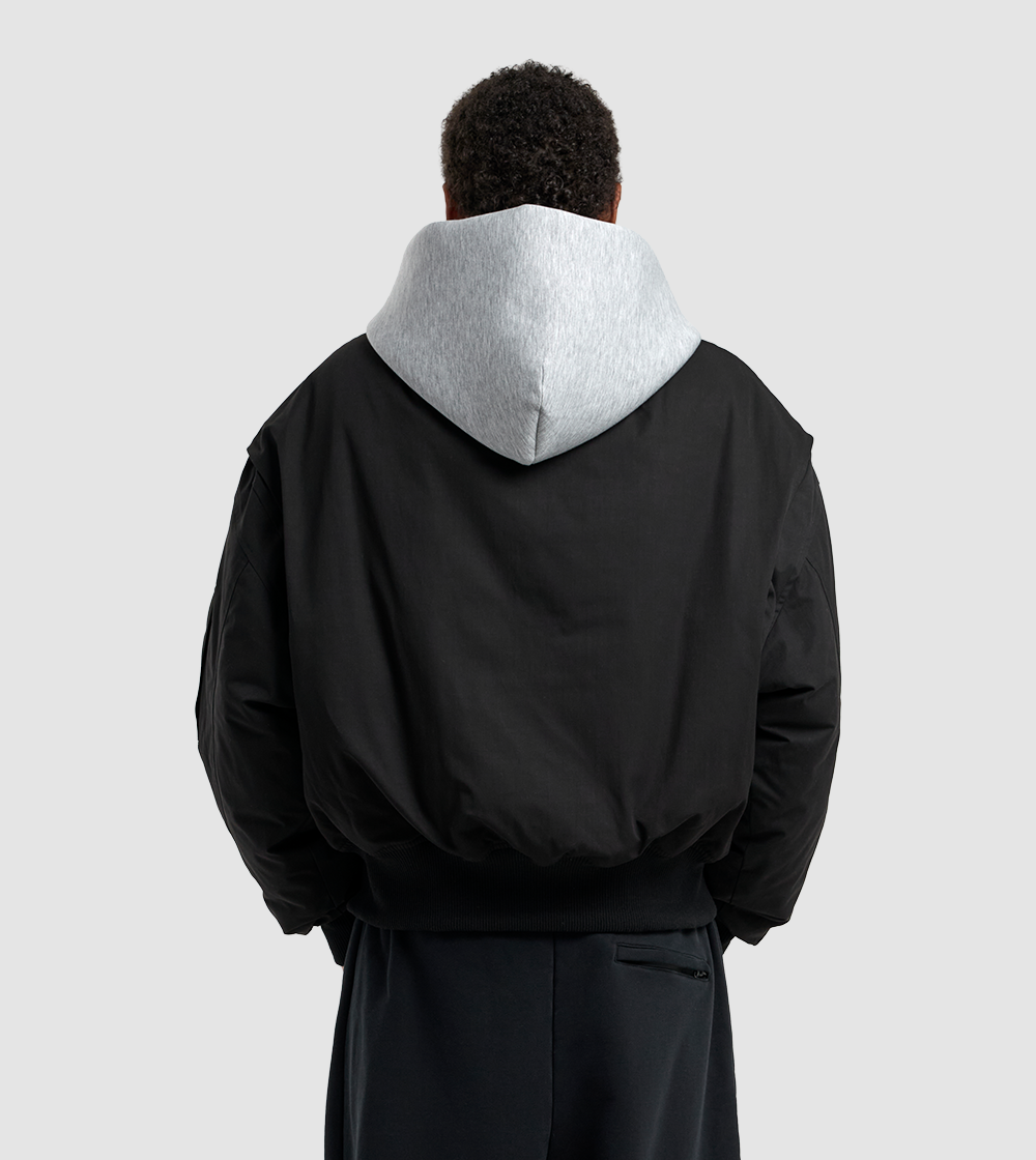 Hooded Bomber Black