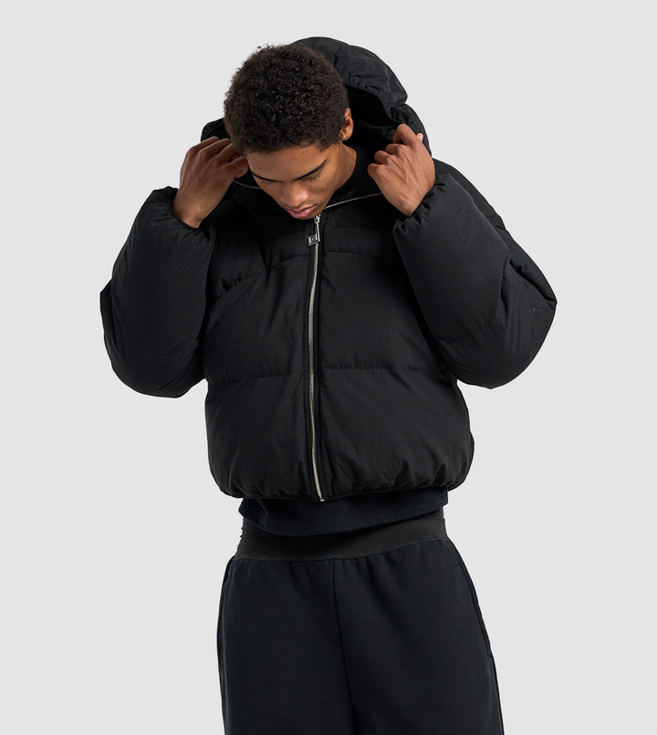 Hooded Puffer Jacket Black