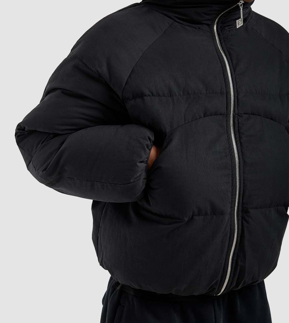Hooded Puffer Jacket Black