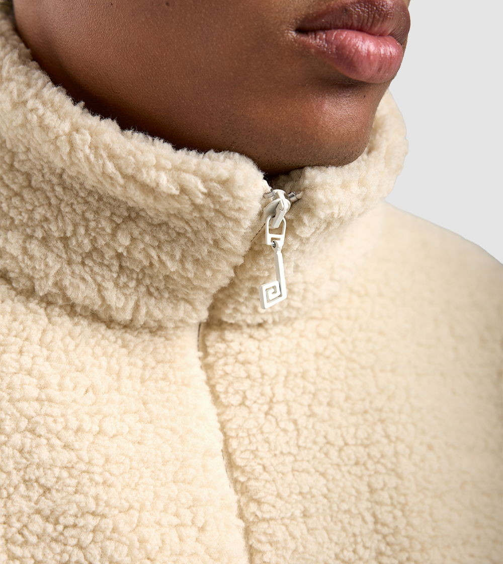 Fleece Zip Sweater Cream