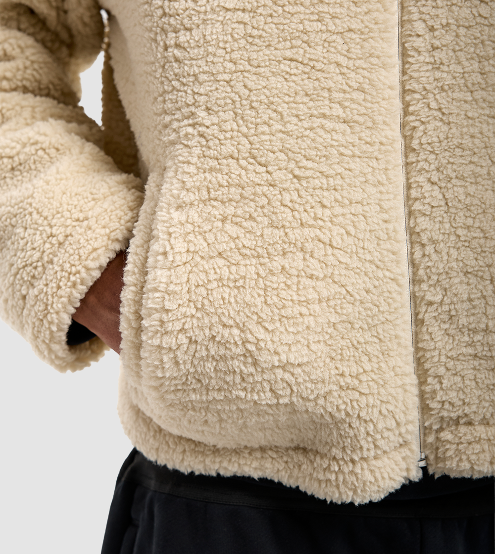 Fleece Zip Sweater Cream