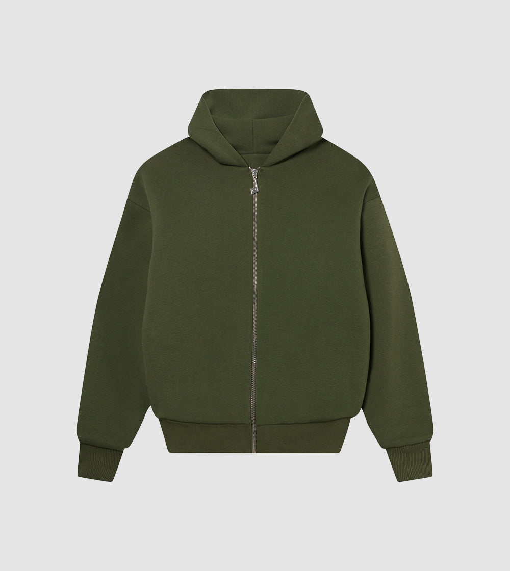 Olive Zip Hoodie