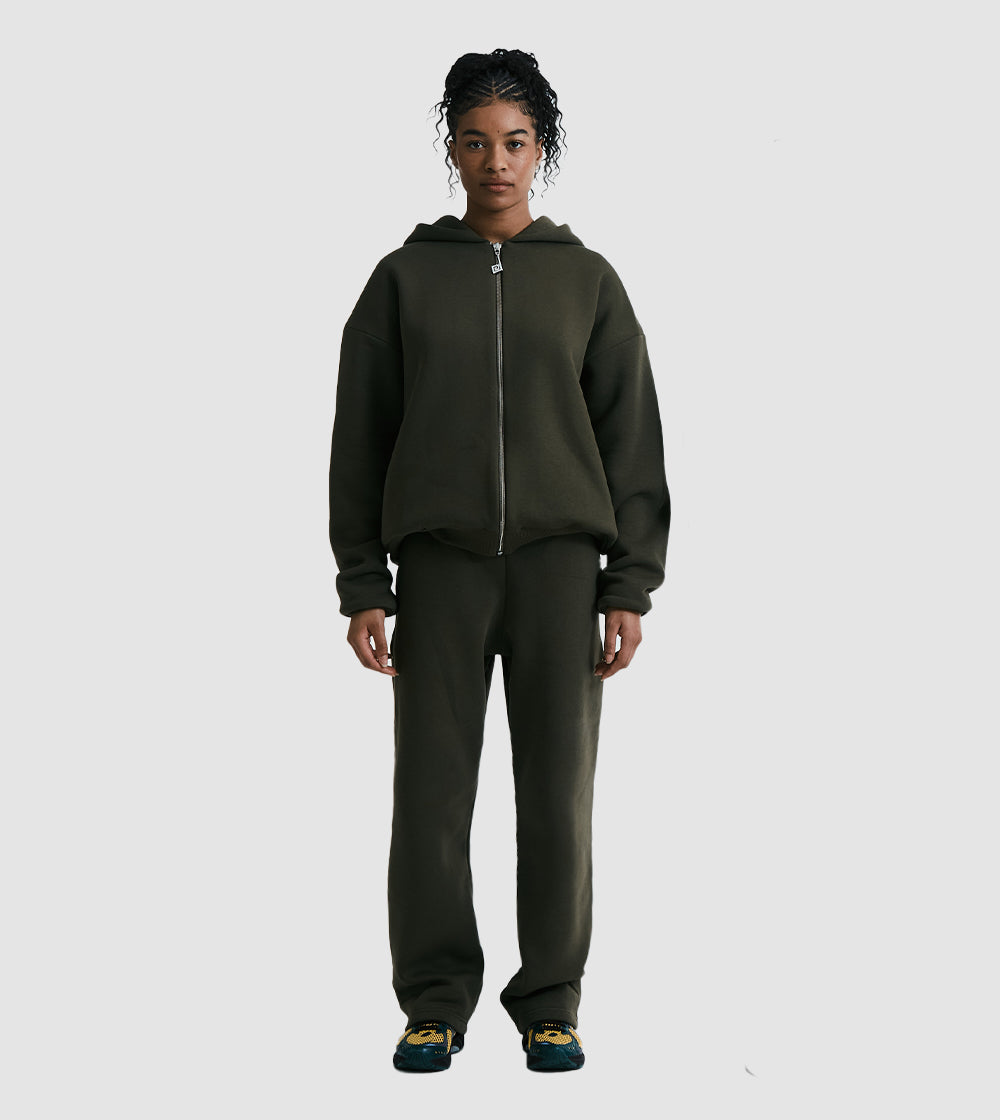 Zip Hoodie Tracksuit Olive