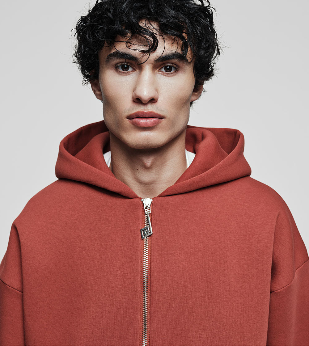 Burgundy Zip Hoodie
