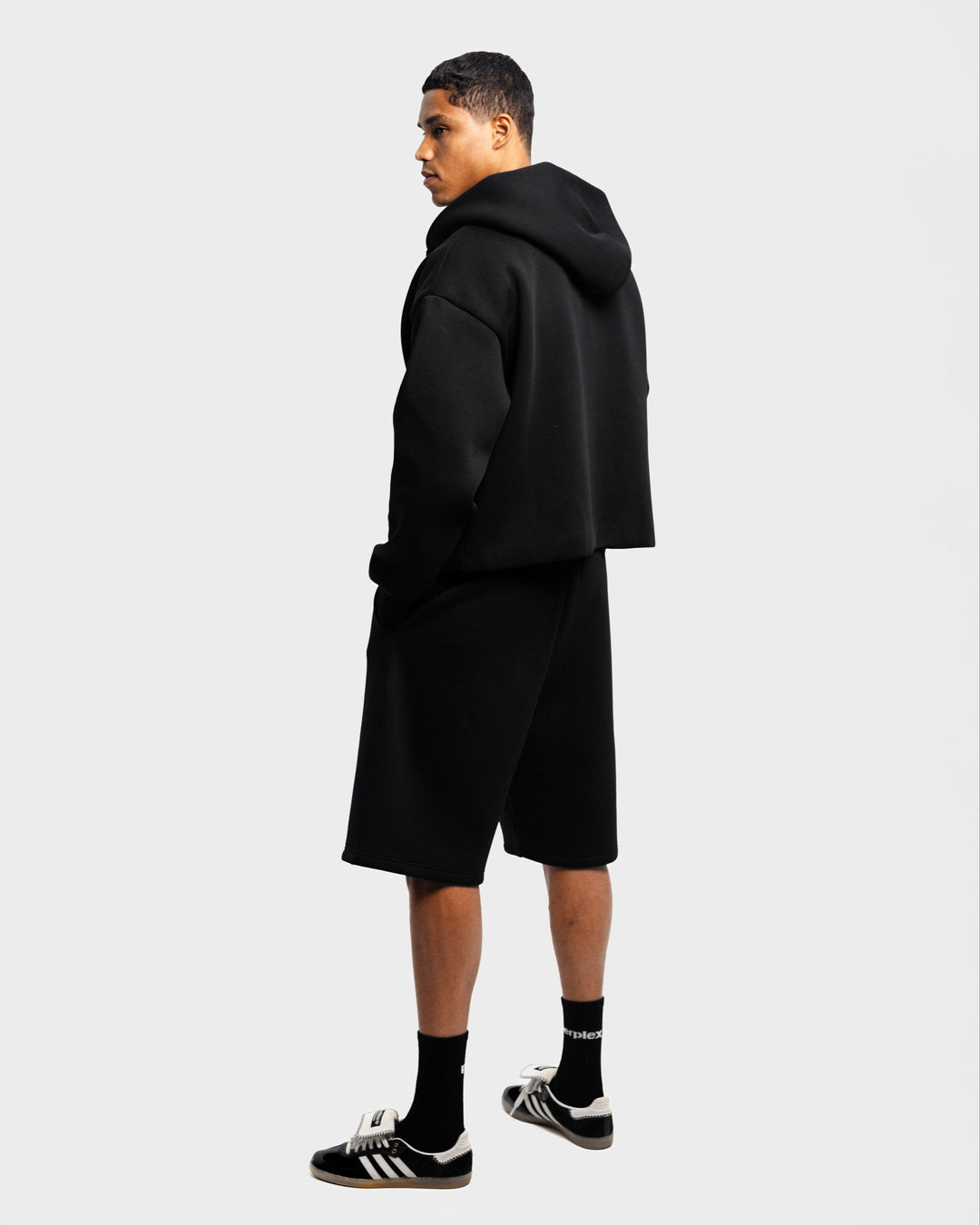 Zip Hoodie Shorts Tracksuit Black
