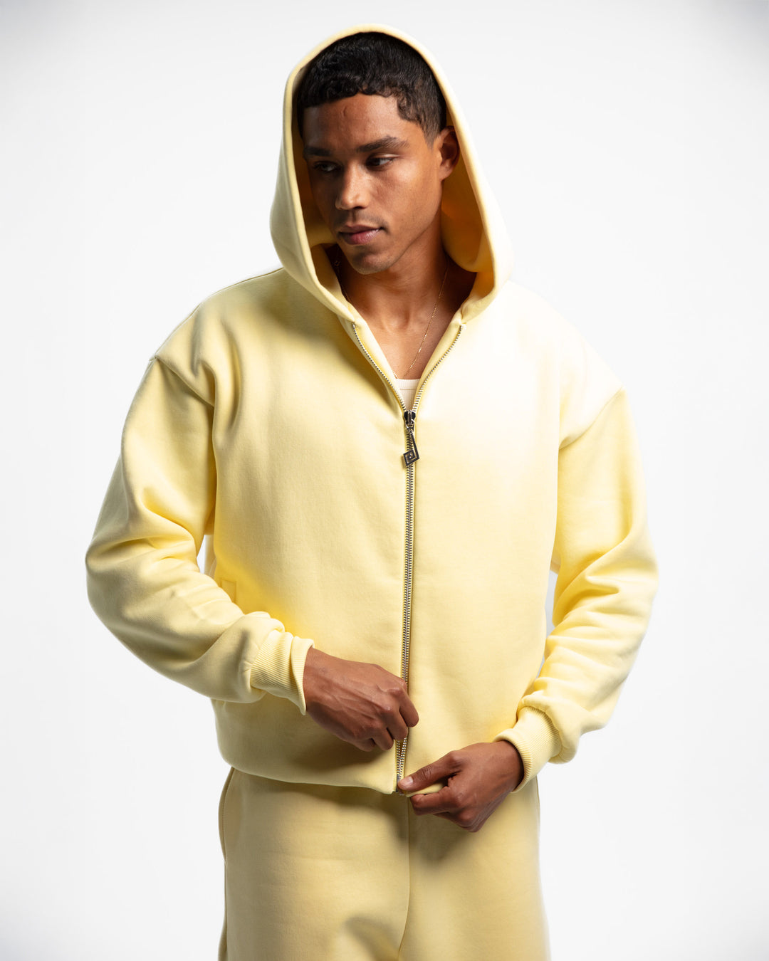 Two-Way Zip Hoodie Butter