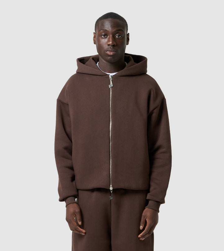 Two-Way Zip Hoodie Mocca