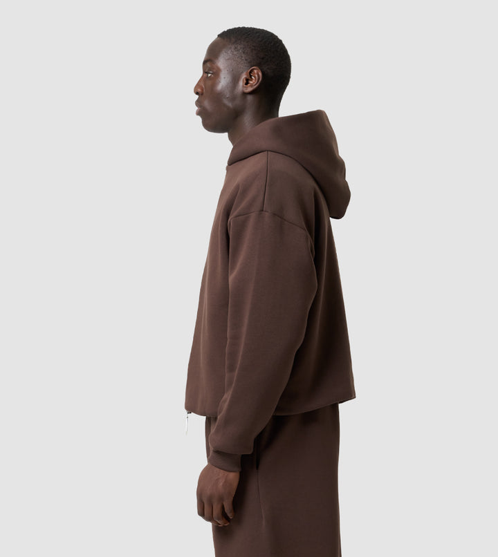 Two-Way Zip Hoodie Mocca