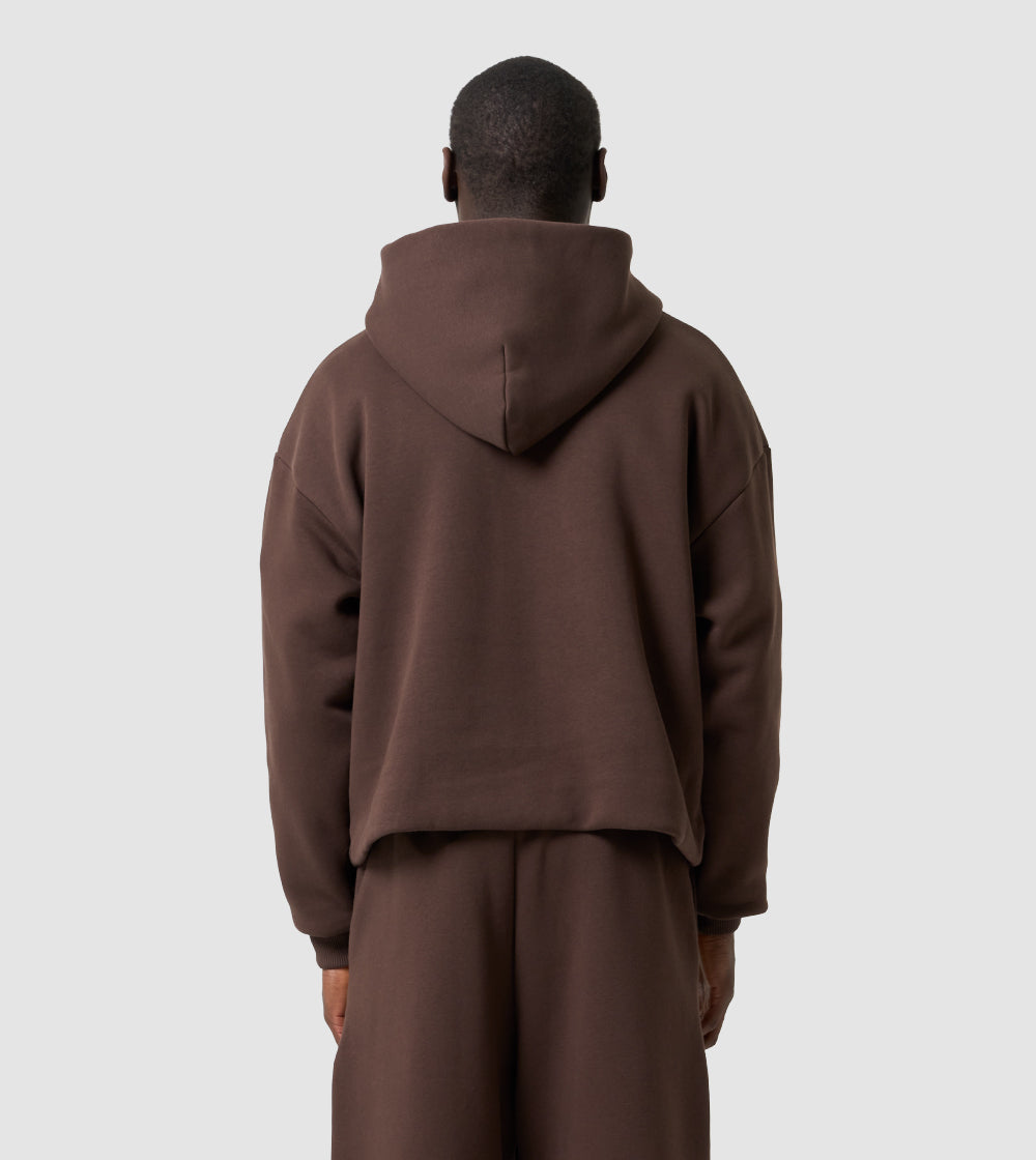 Two-Way Zip Hoodie Mocca