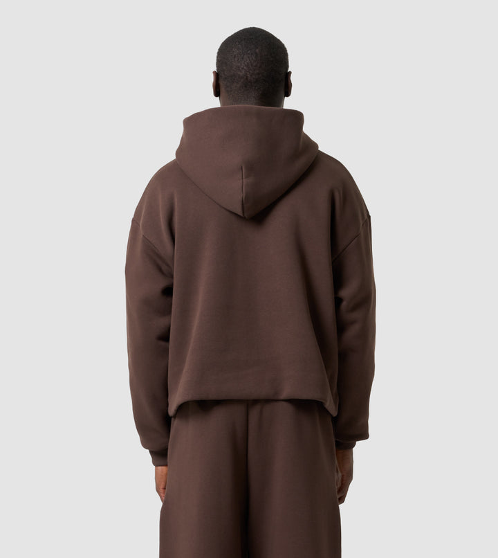 Two-Way Zip Hoodie Mocca
