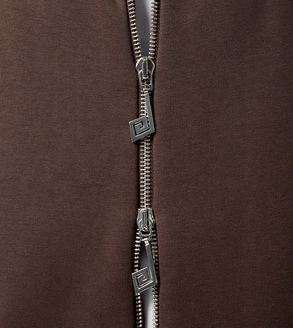 Two-Way Zip Hoodie Mocca