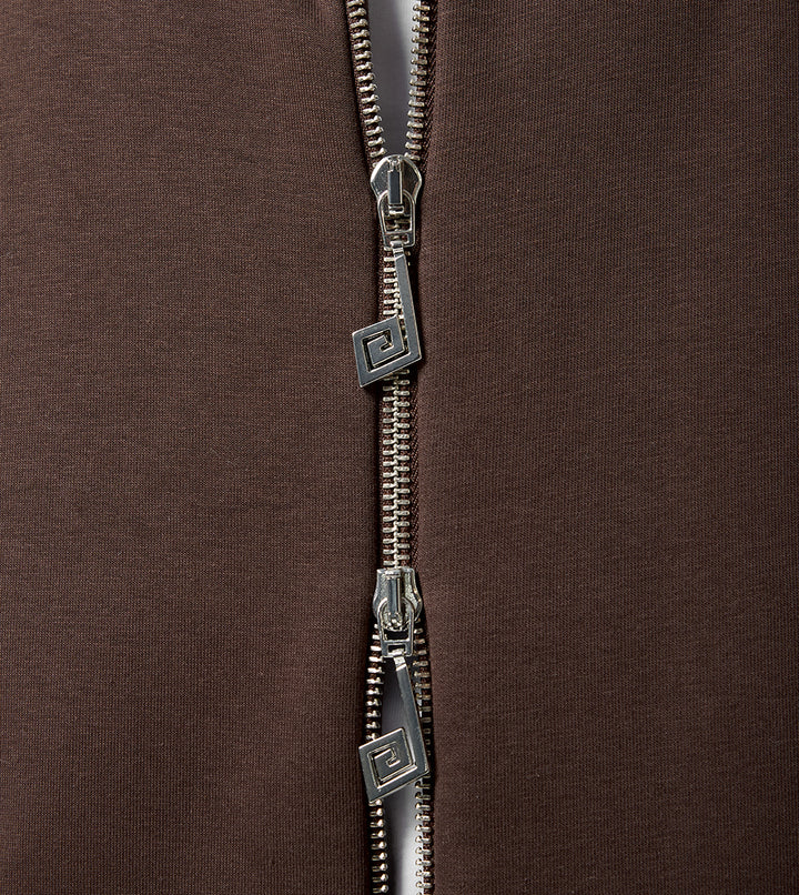 Two-Way Zip Hoodie Mocca