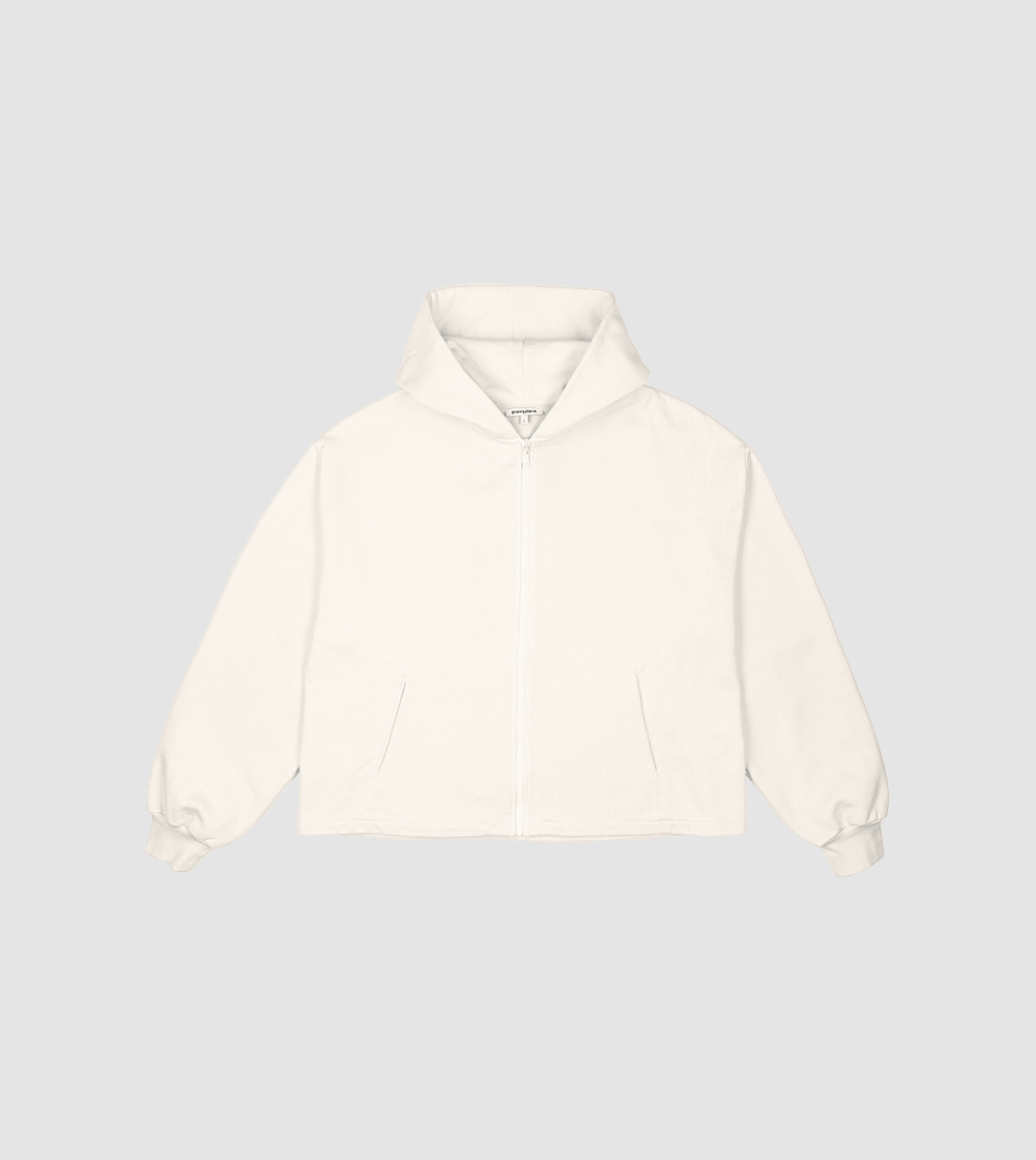 Zip Hoodie Raw Cream