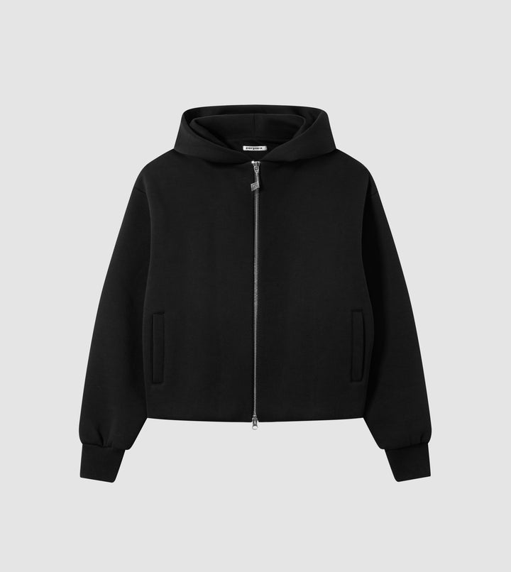 Zip Hoodie Shorts Tracksuit Black