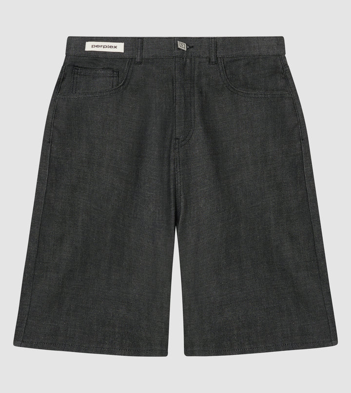 Japanese Raw Denim Shorts Black