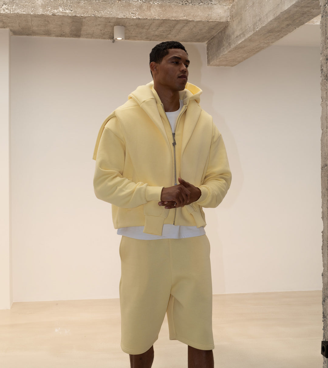 Zip Hoodie Shorts Tracksuit Butter